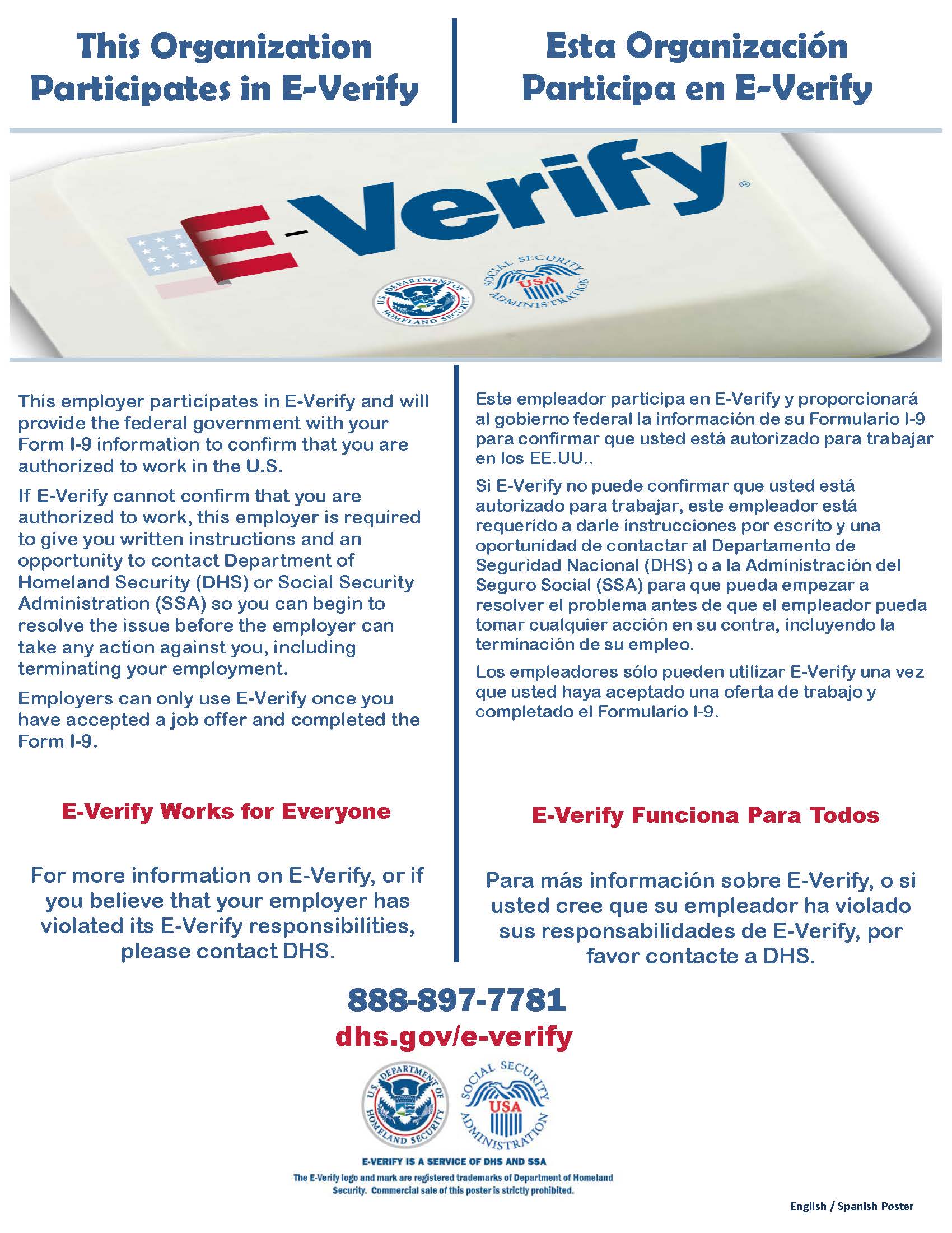 E Verify Participation Poster Eng Es